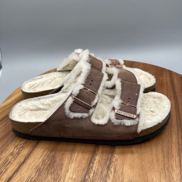 Birkenstock Arizona Sandals Mens Size 9 Brown Suede Leather Comfort Slipper Shoe - Picture 1 of 8